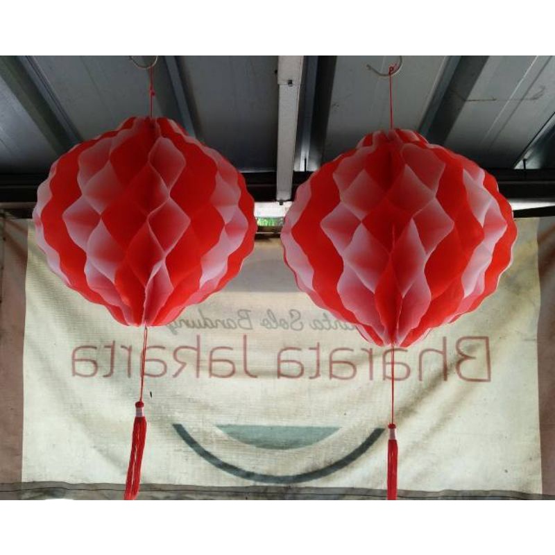 Hiasan Lampion Merah Putih 25cm Dekorasi Hut RI 17 Agustus lampion Merah Putih 26 cm