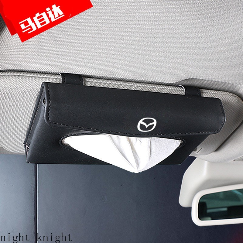 Kualitas tinggi Universal Car Sun Visor Tissue Box Holder PU Kulit Kotak Tisu Cover Case Aksesoris Untuk Mazda speed CX-30 CX-8 Mazda3 CX-3 CX-9 Mazda6 CX-5 Mazda2