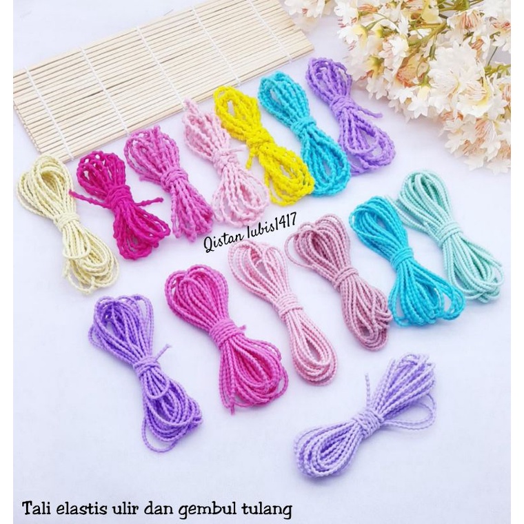 Tali elastis ulir dan gembul tulang  kemasan 1 yard