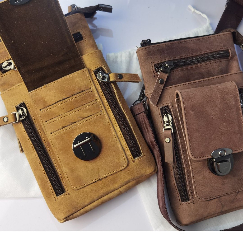 Tas Selempang Kulit Sapi Asli Pria