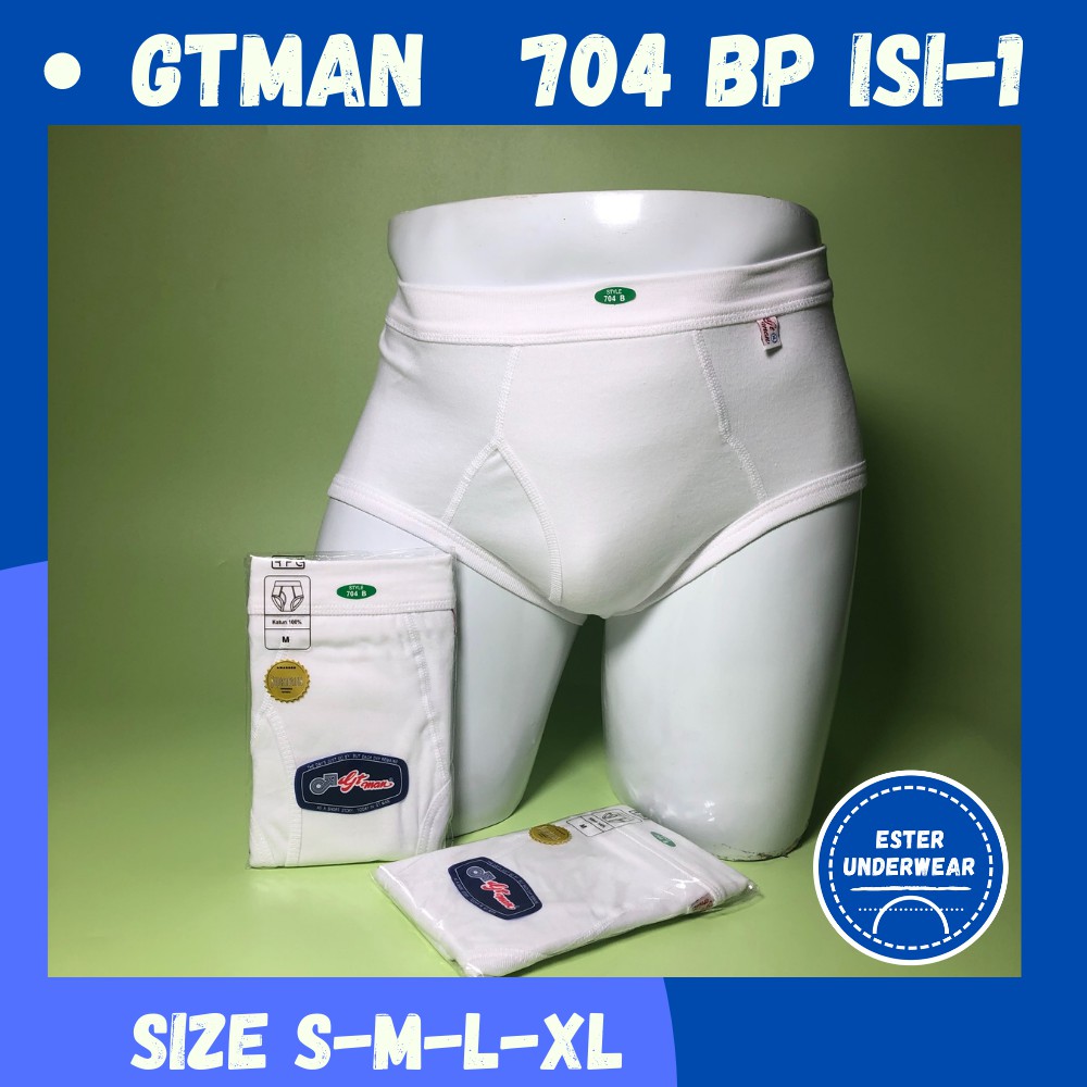 Celana dalam  Pria Gtman  704BP Putih ISI1Pcs