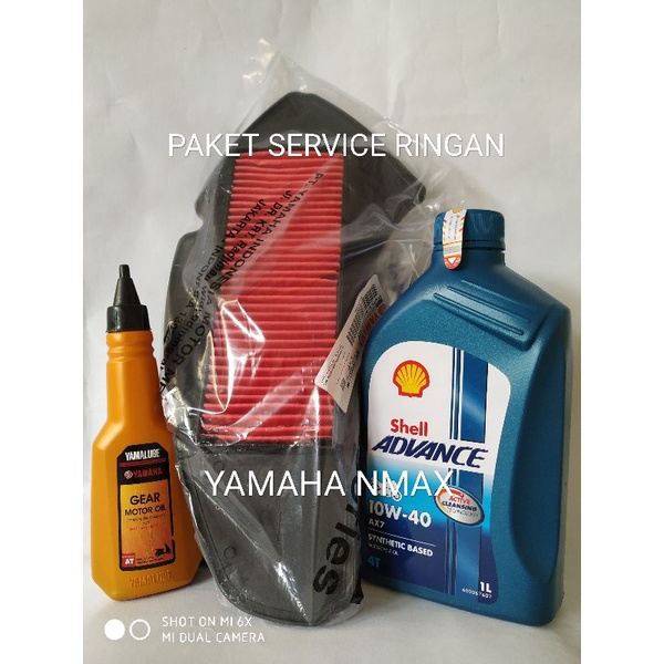 SALE - PAKET HEMAT OLI SHELL AX7 1L + OLI YAMALUBE GEAR 140 ML + FILTER UDARA YAMAHA NMAX OLD