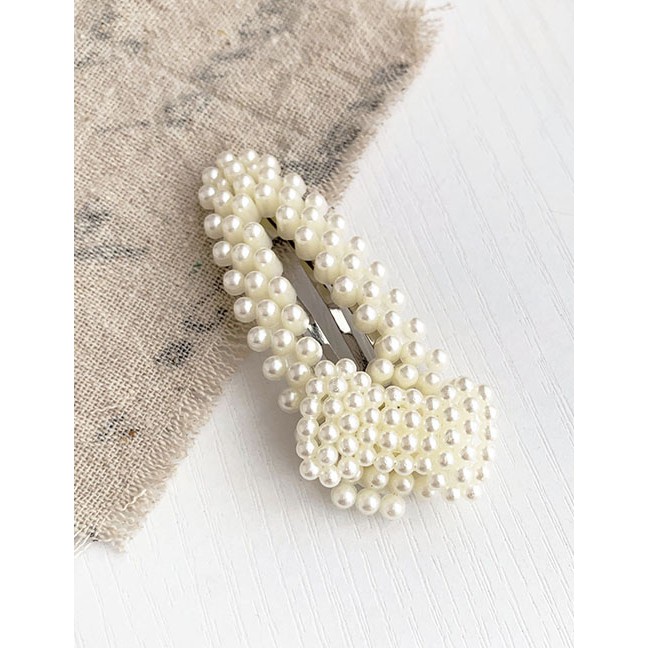 LRC Jepit Rambut Fashion Alloy + Resin Alloy Resin Imitation Pearl Triangle Hollow Hairpin  F6754X