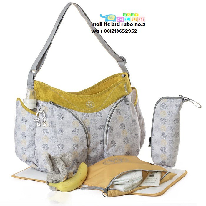 (Baby Club Itc Bsd) Tas Okiedog Mondo Dot Grey (ori)