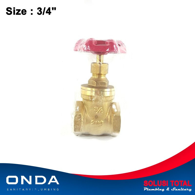 Stop Kran Air Kuningan Gate Valve 3/4" Onda Pit kran 3/4 inch baling