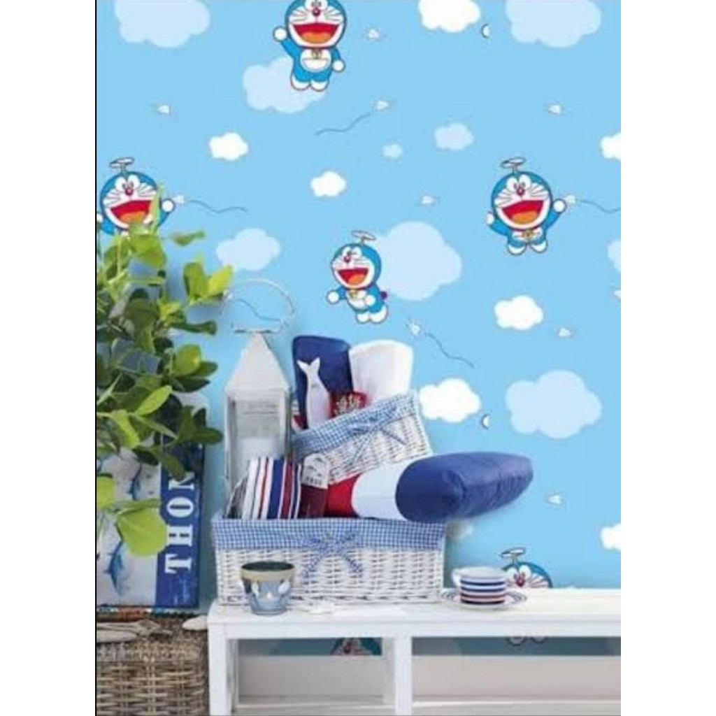 WALLPAPER DINDING MOTIF DORAEMON AWAN