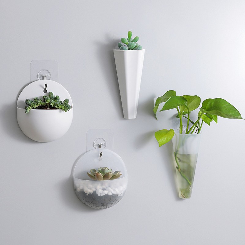 [Hanging Plastic Bottle Vase] [Small Wall-mounted Decorative Succulent Plant Flower Vase for Living Room, Home, Office, Centerpiece, Table Desktop and Wedding Decor]