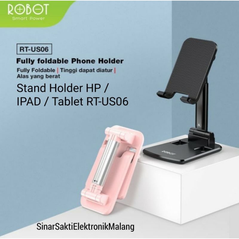 Robot Stand Holder HP IPAD Tablet Lipat Universal RT-US06 Meja Besi