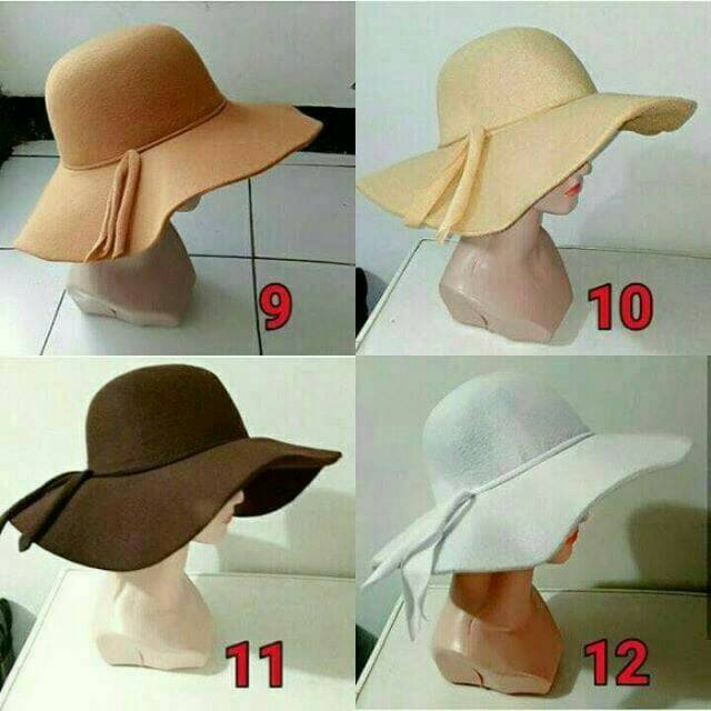 Floppy hat bludru / Topi pantai dewasa