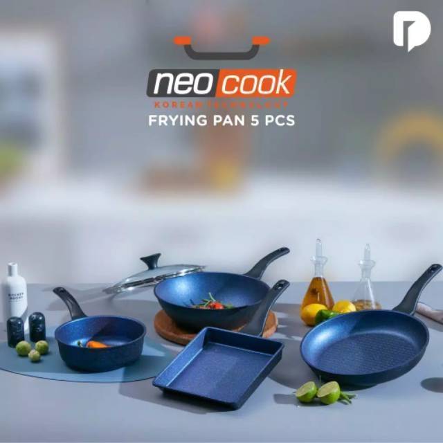 PROMO Neocook Panci Korea Frying Pan set of 5 Panci Masak Set