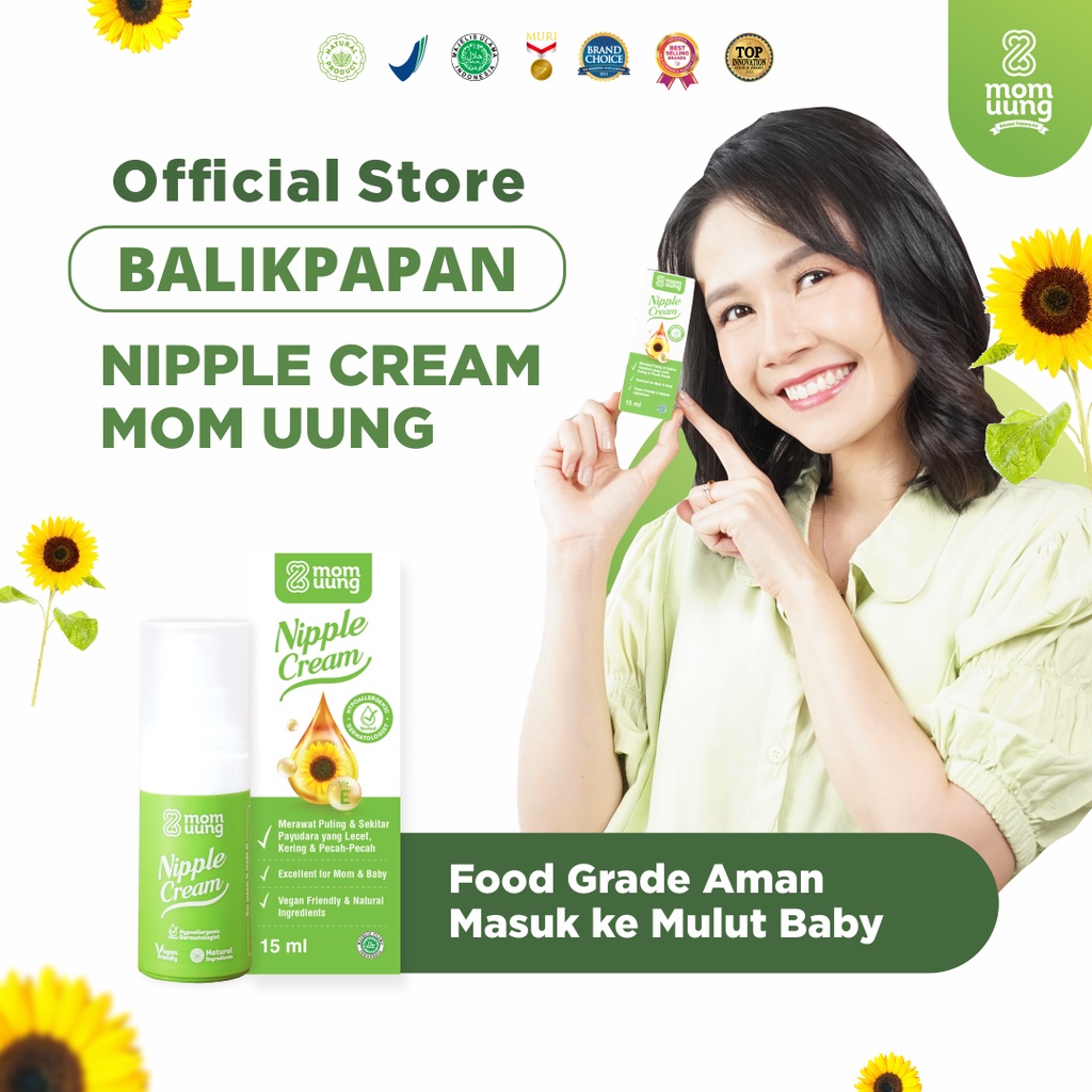 Mom Uung Nipple Cream Natural Ingredients / Krim Puting Lecet / Food Grade - Aman Untuk Bayi Mom Uung Balikpapan