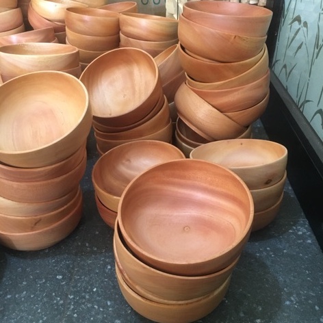 Mangkuk kayu 15-16cm mangkuk kayu mahoni mangkok