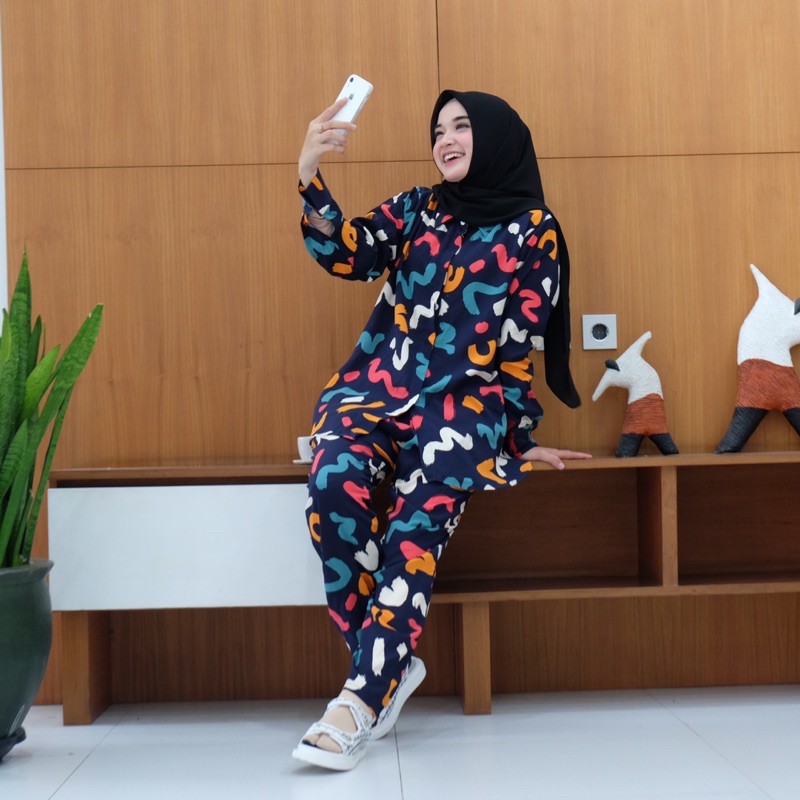 PAJAMAS ANAK DAN IBU COUPLE SETELAN BAJU COUPLE IBU DAN ANAK PEREMPUAN