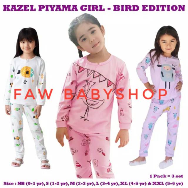 Kazel 1pcs Piyama Girl Bird Edition