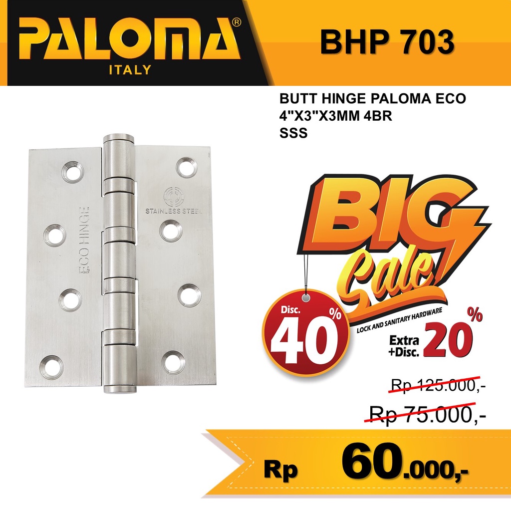 ENGSEL PINTU PALOMA BHP 703 ECO 4&quot;X3MM 4BR SSS