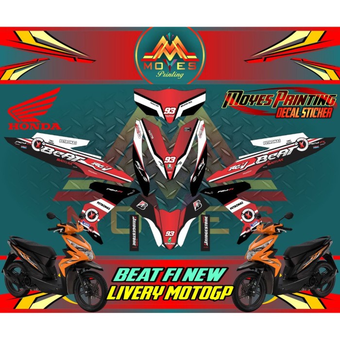 BISA COD. Sticker Beat FI New Livery MotoGP-Decal Beat FI New Livery MotoGP SPEC B