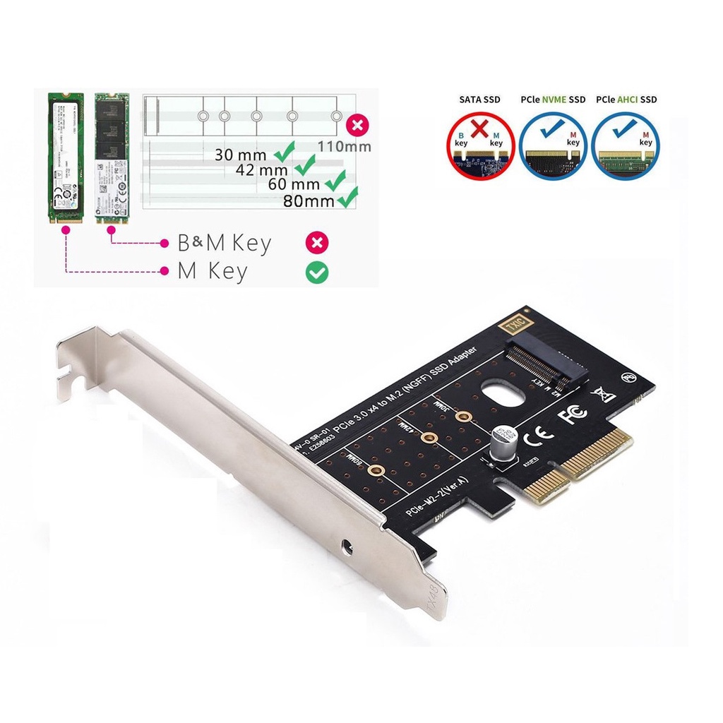 SKU-1273 PCI EXPRESS X4 M.2 NVME SSD NGFF KEY M2 PCIE 3.0 ADAPTER