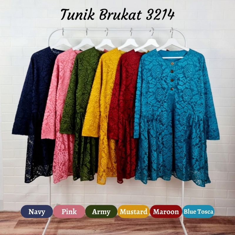 Tunik Brukat Jumbo 3214, Ld 130 cm