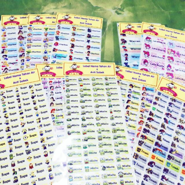 

Free 1 set tiap beli 10 set! Label nama anak waterproof karakter
