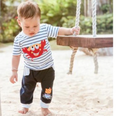 MR CRAB Baju Setelan Kaos Celana Pergi Jalan Lucu Fashion Anak Bayi Cowok Laki Terlaris Lucu Murah