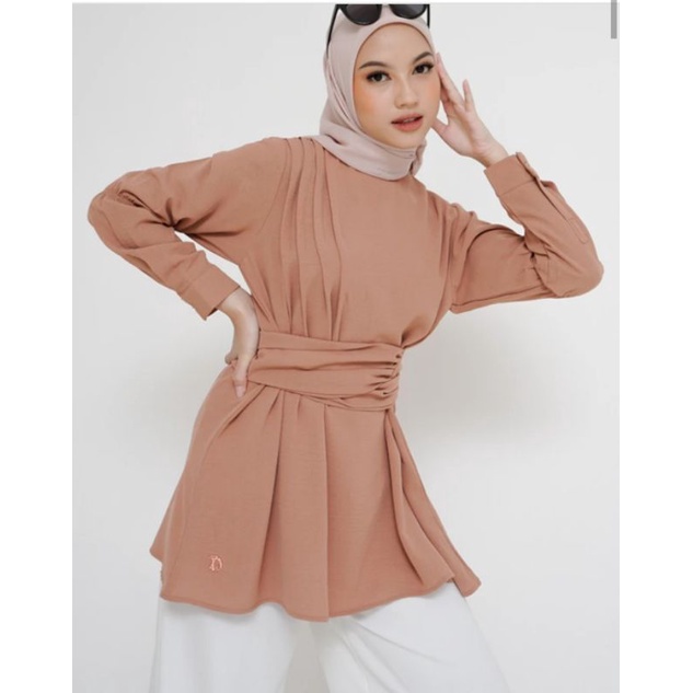 Preloved BADIA BLOUSE "MOCHA MOUSSE" size L/XL by zytadelia