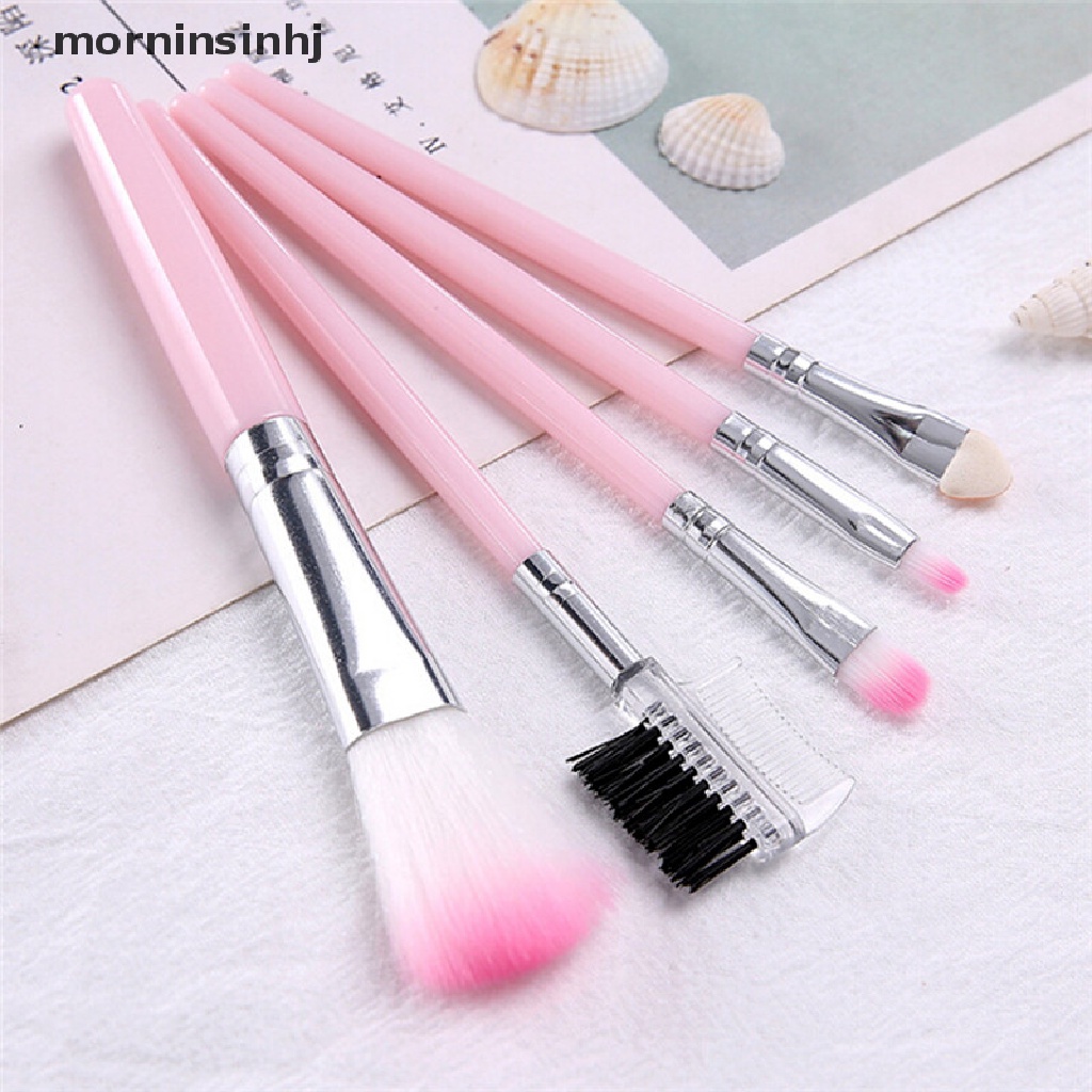 Mornin 5pcs / Set Brush Kosmetik / Makeup Untuk Eyeshadow, Lipstick