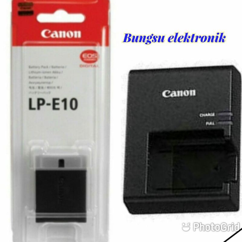 Paket baterai dan charger kamera canon Dslr 1100D, 1200D