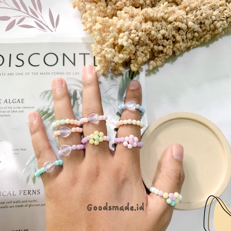 CINCIN MANIK BULAT PASTEL/CINCIN KOREA/Beads Ring