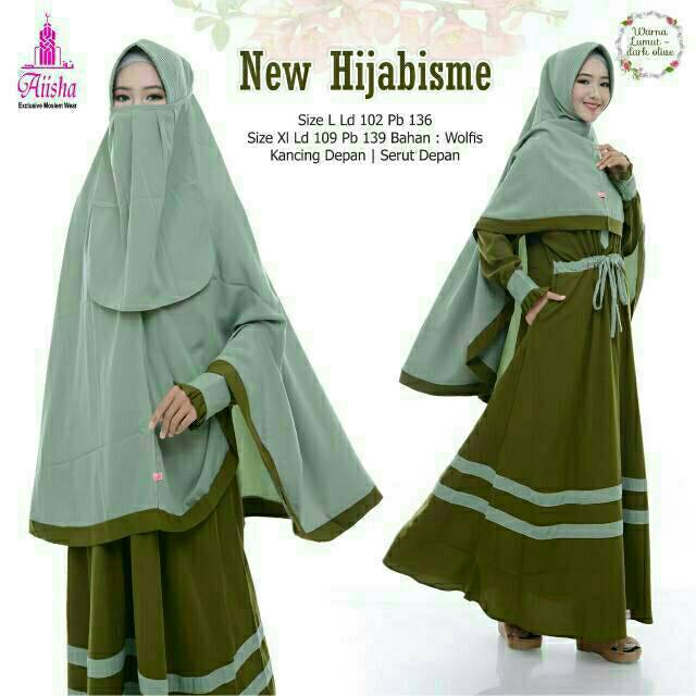 New Hijabisme Original Aiisha Wolfis plus Khimar dan Cadar