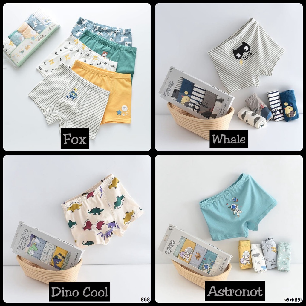 boxer anak  1 pack isi 5 celana dalam anak laki   laki cewek bahan spandex mahal dengan bahan premiu