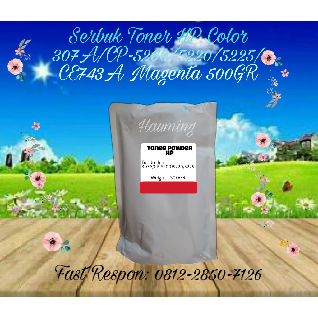 Serbuk Toner HP 307A CP5200 CP5220 CP5225 CP5225DN CP5225N CP5225XH CP-5225 CE743A Magenta 500gr
