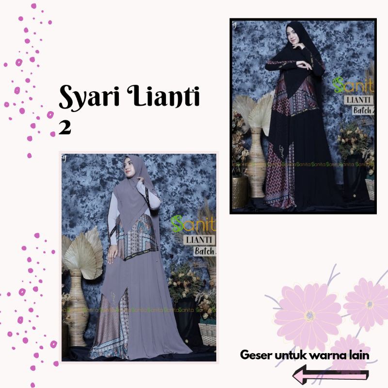 Gamis wanita terbaru//Baju gamis terbaru//Gamis syari terbaru//Syari Lianti 2 by Sanita (SIAP KIRIM)