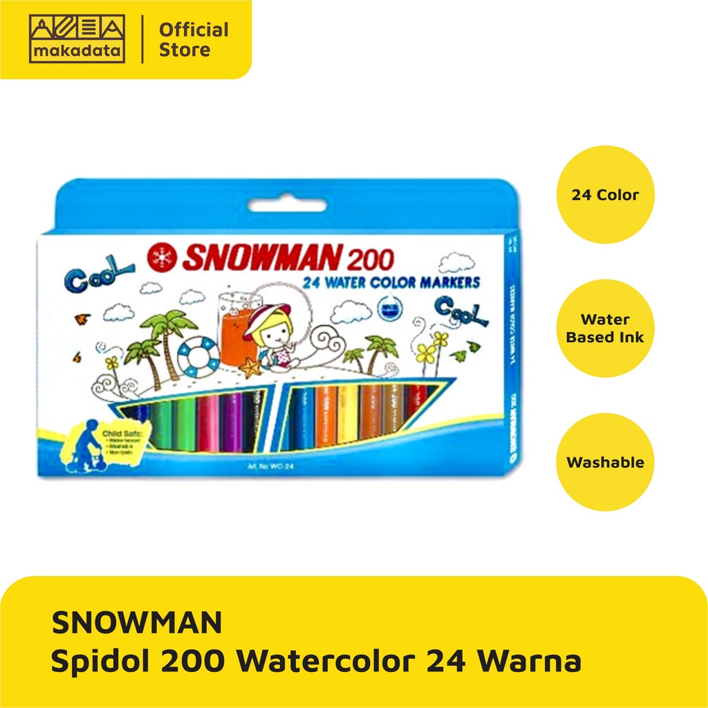 WATERCOLOUR MARKER / SPIDOL WATERCOLOR SNOWMAN 24 WARNA WC-200 MURAH