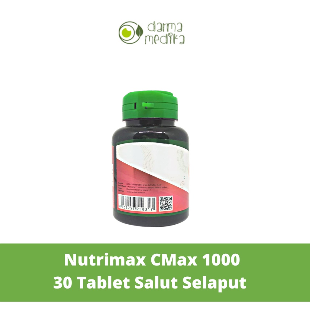 Nutrimax CMAX 1000mg Vitamin C MAX Non Acidic Vit is 30 Tab 1000mg