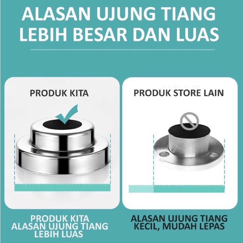 Pipa tiang tongkat fleksibel Stainles / Tiang Hordeng Fleksibel Besi Gorden Pipa Gantungan Kamar Mandi Lemari Gawang Baju Tiang gorden fleksibel Tirai kamar mandi Tirai Kamar Mandi Anti Air / tongkat kolong dapur / tongkat kamar mandi