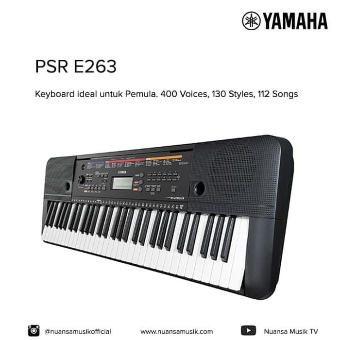 Terviral  Keyboard Yamaha PSR-E263 / PSRE263 / PSR 263 / PSR263 - Hitam YH17
