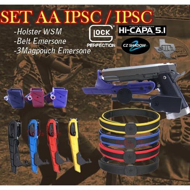 set aa ipsc / ipsc (holster, magpouch, belt)