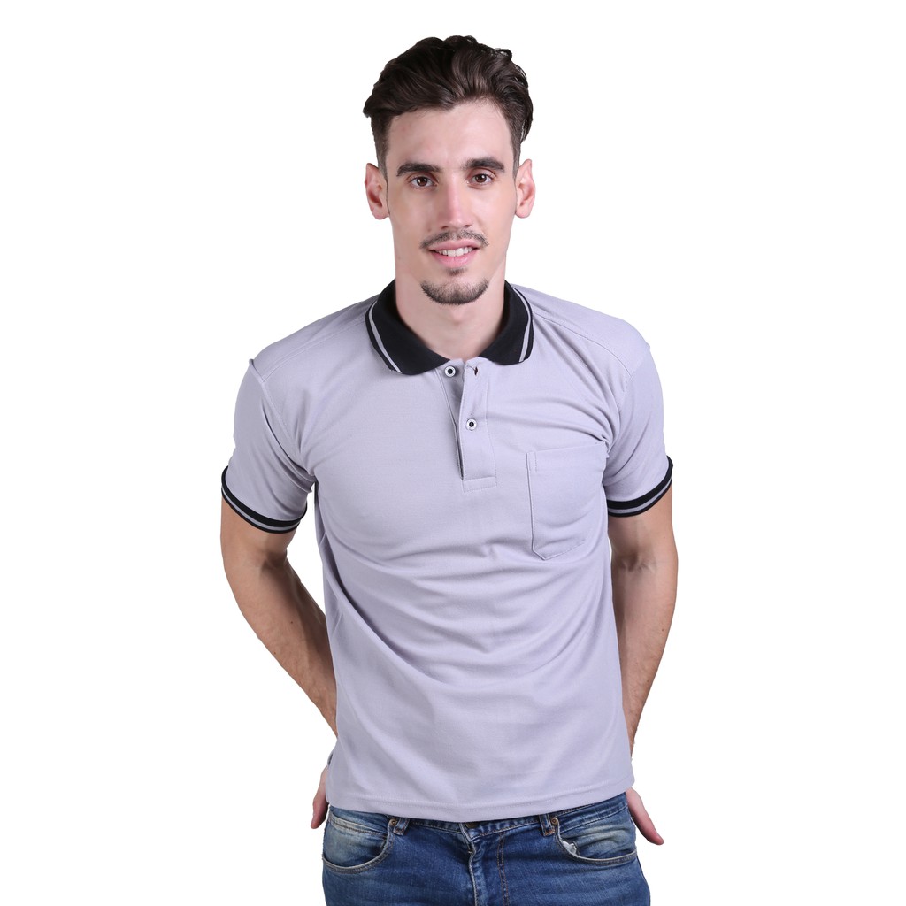 Kaos Casual Pria Kerah Polo Lengan Pendek - Banyak Pilihan Warna PLS (COMB)