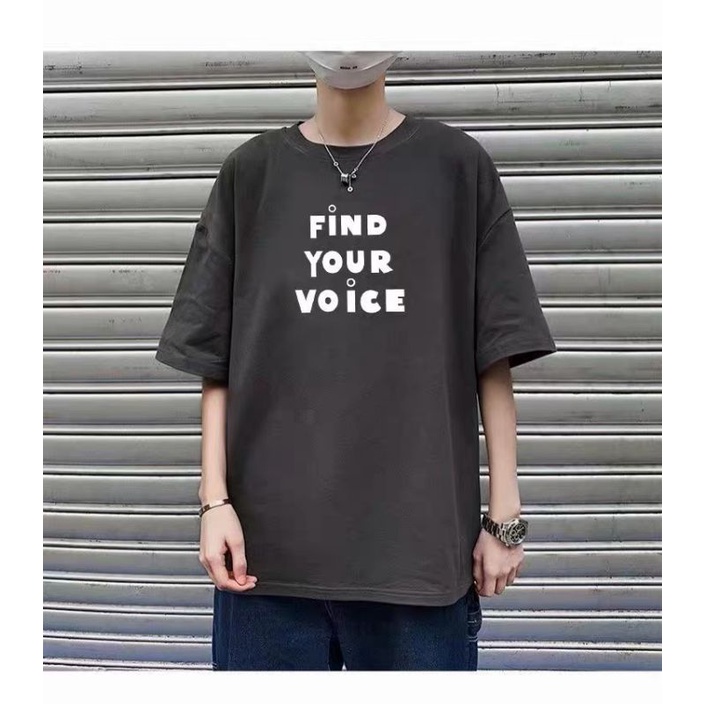 Kaos BIGSIZE (size M - 6XL) FIND YOUR VOICE Korean Style Harajuku Hangeul Hangul Jepang Oversize Korean T shirt Jumbo Oblong Loose Pria Wanita 6XL 5XL 4XL 3XL 2XL XL L M XXXXXL