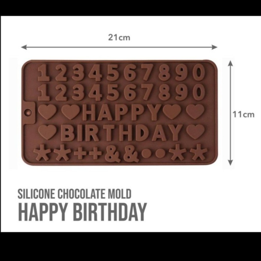 Cetakan Silikon Happy Birthday Coklat Puding Cake Pastry Es Batu Dapur