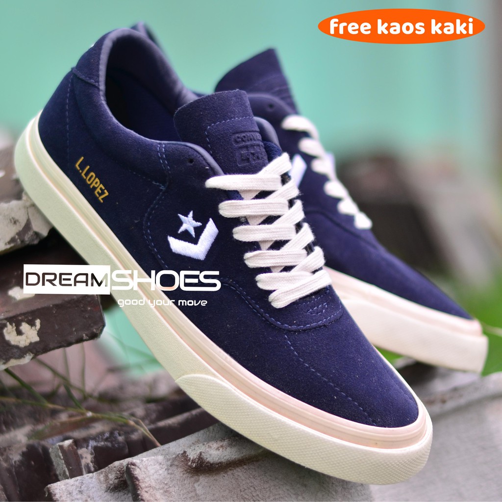 SEPATU CONVERSE CONS LOUIE LOPEZ OX CLASSIC PRO SKATEBOARDING BMX SNEAKERS BLACK WHITE NEW 2019-2