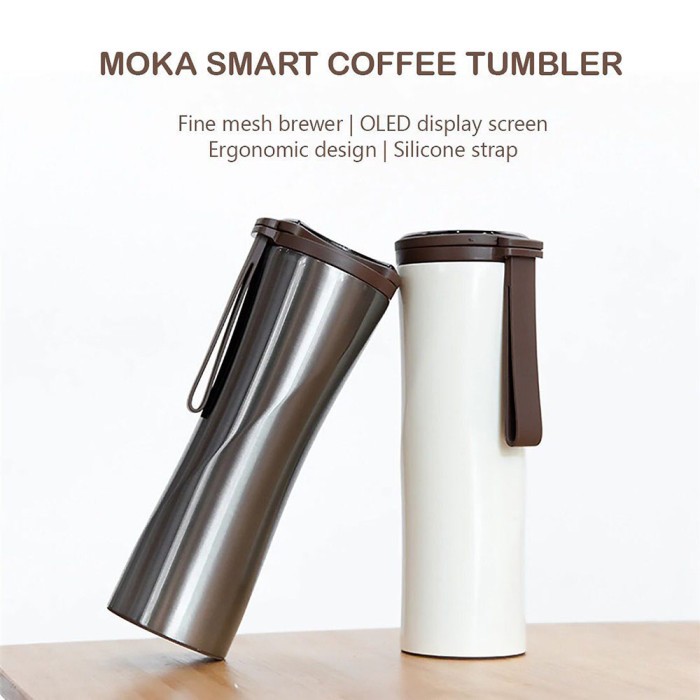 MOKA Botol Minum Travel Smart Coffee Tumbler OLED 430ml