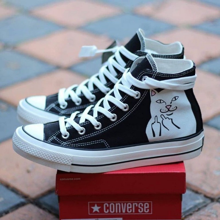 Sepatu Pria converse all star original 100% RIP N DIP converse all star Tinggi High Hitam Putih