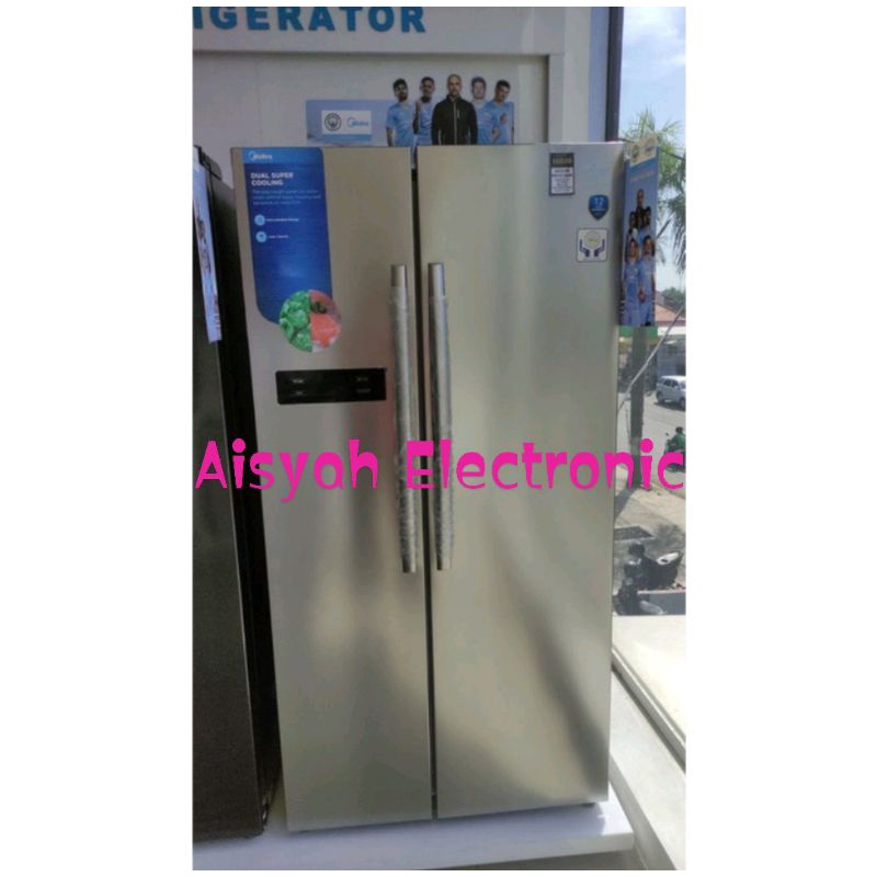 KULKAS SIDE BY SIDE MIDEA INVERTER GARANSI 12 TAHUN (HC-689WE)