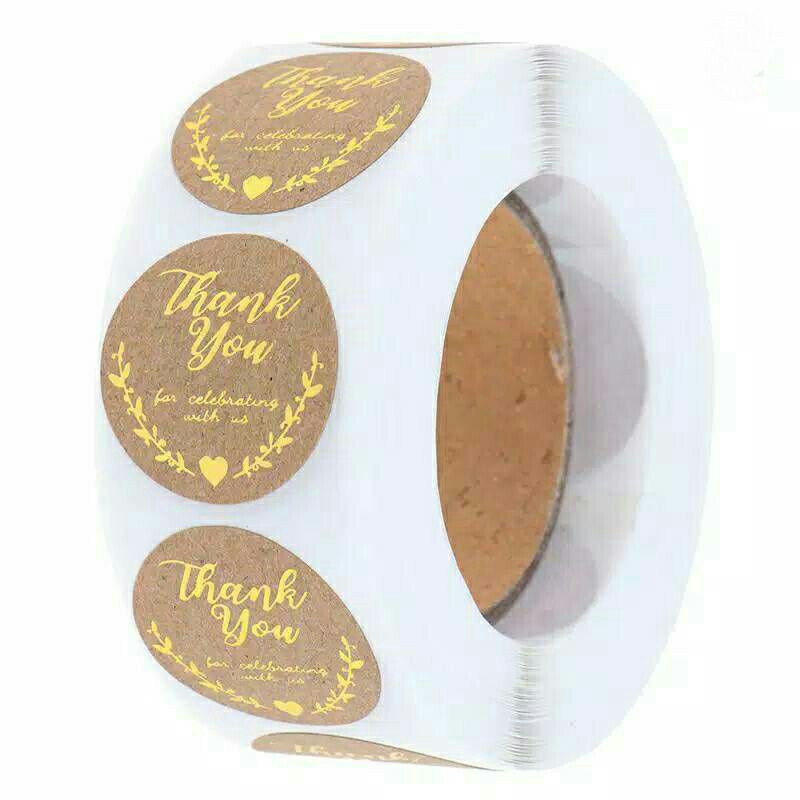 

Stiker Ucapan Terima Kasih Sticker Thank You Tulisan Glossy Emas