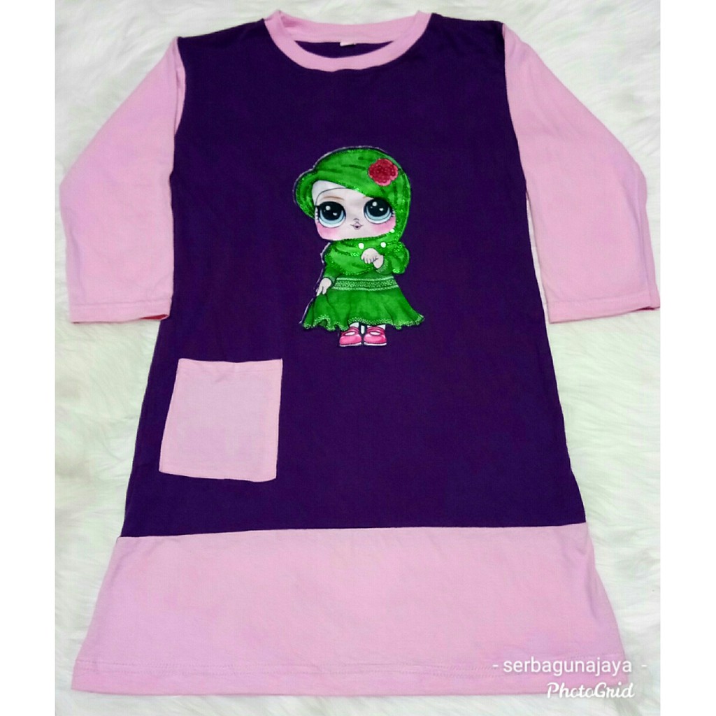 Gamis kaos anak karakter lucu Bisa Nyala