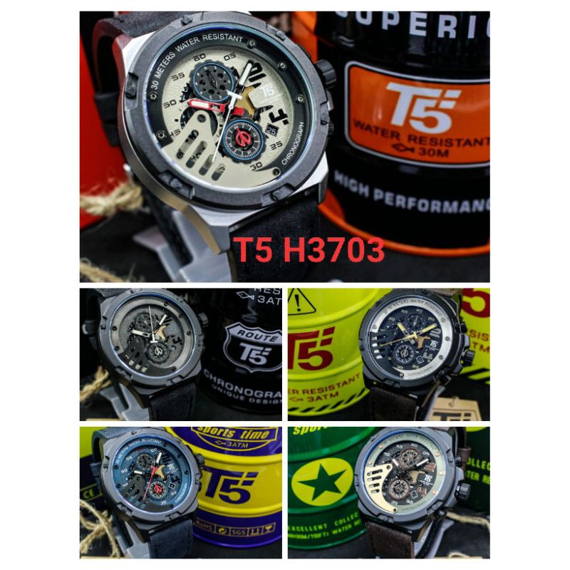 GROSIR JAM TANGAN PRIA ORI T5 H3703 FREE BOX KALENG DAN PAPERBAG