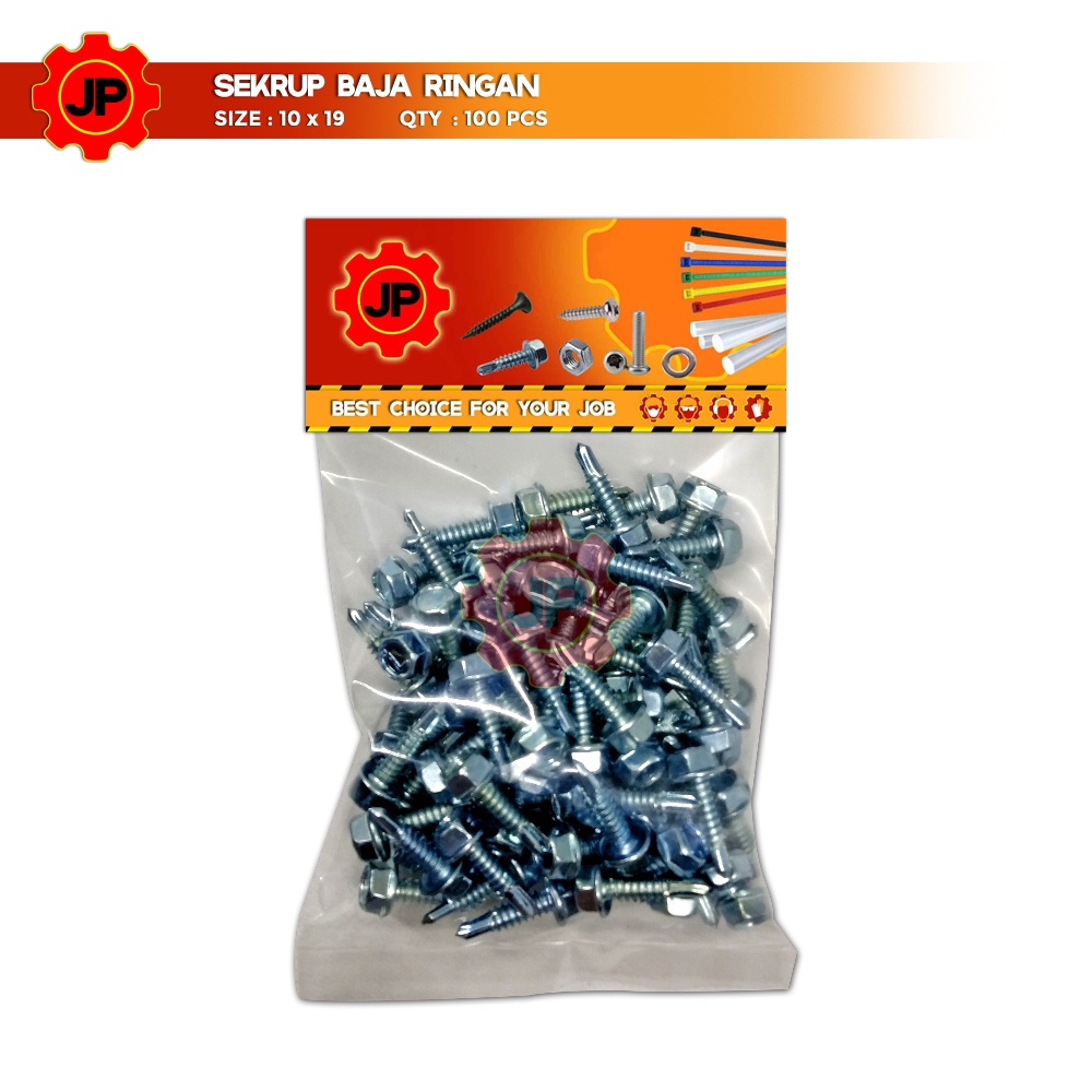 SEKRUP BAJA RINGAN 10 x 3/4 - BAUT SKRUP ROOFING PUTIH ISI 100 PCS