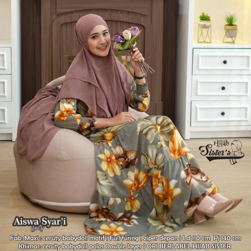 aiswa syari set khimar ori hijab sister