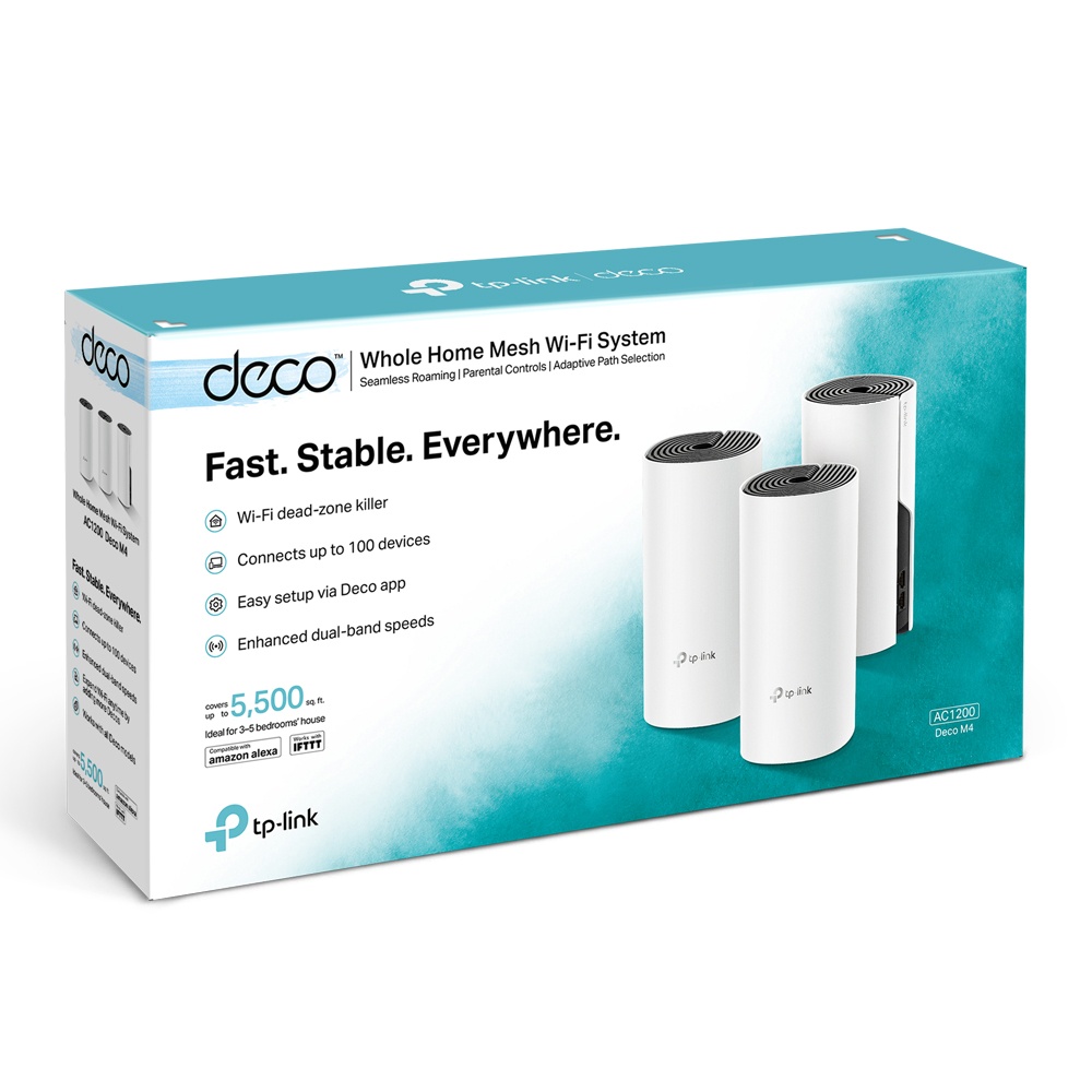 TP-LINK DECO M4 AC1200 Whole Home Mesh Wi-Fi System - DECO M4 3-PACK